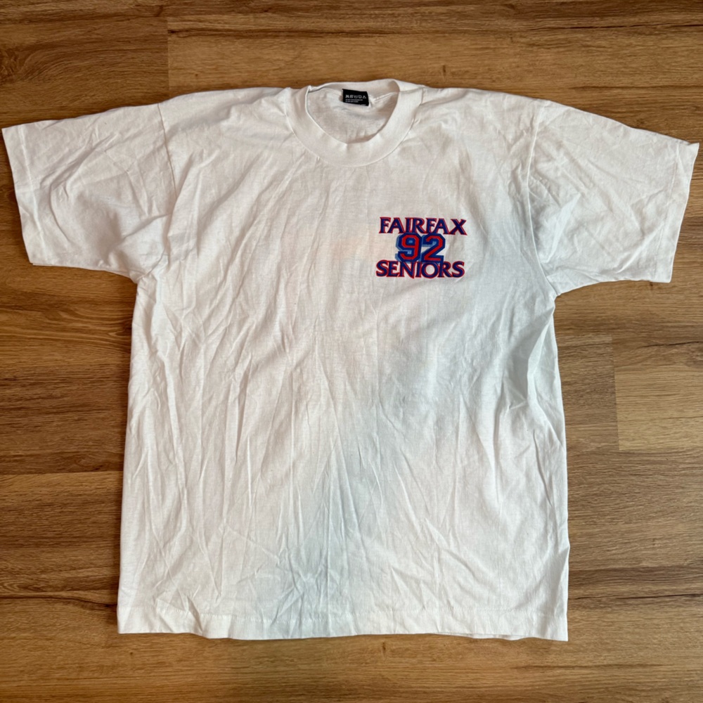 White Vintage 1992 Fairfax Senior “A Rebel without a clue” T-Shirt